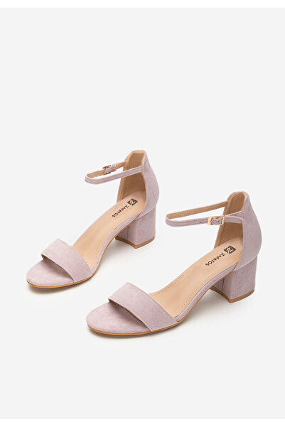 B T Shoes Fialové sandály na podpatku Nomeria