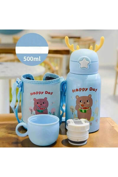 jojobebek ترمس أطفال معلق من الفولاذ المقاوم للصدأ عالي الجودة باللون الأزرق،...