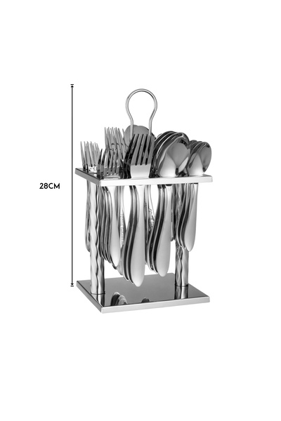 ABAREEK 24-Piece Stainless Steel Flatware Set in Silver