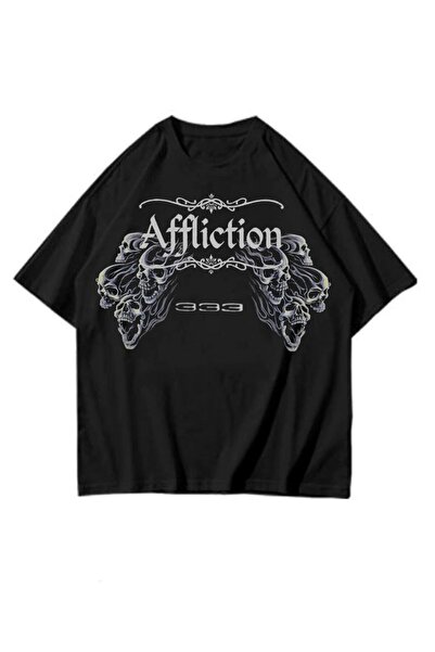 StartMore Siyah Unisex Oversize Dtf Baskılı affliction
