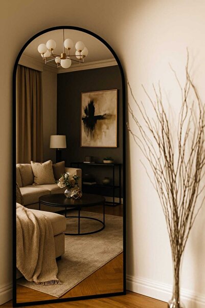 deniss home 180x60 ayaklı sıyah boy aynası
