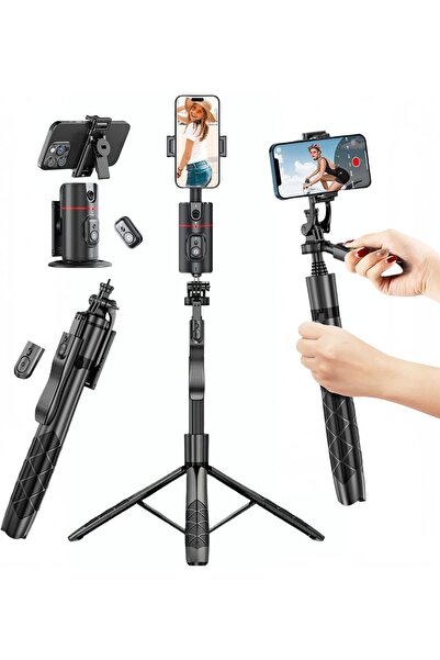 Other Auto Face Tracking Tripod, 360° Rotation Face Body Tracking Phone Holder, Rechargeable Smartphone C