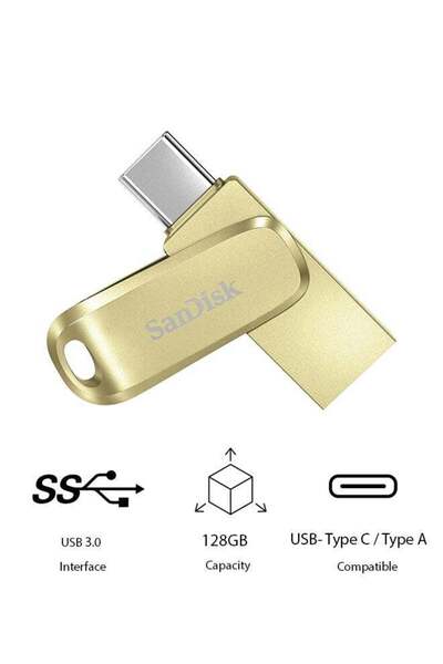 SanDisk Ultra Dual Drive Luxe USB Type-A and Type-C USB 3.2 Gen 1 Read Speed Up to 400MB/s