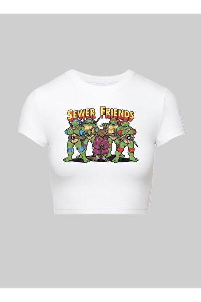 StartMore تي شيرت أبيض مطبوع عليه بيكاتشو من Pinterest Y2K قصير من الليكرا ضيق