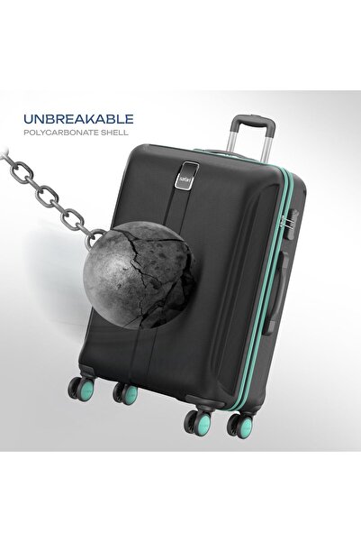Safari Large Travel Luggage New 8 Wheels 77cm Thorium Hard Polycarbonate Case with 360-Degree Wheels
