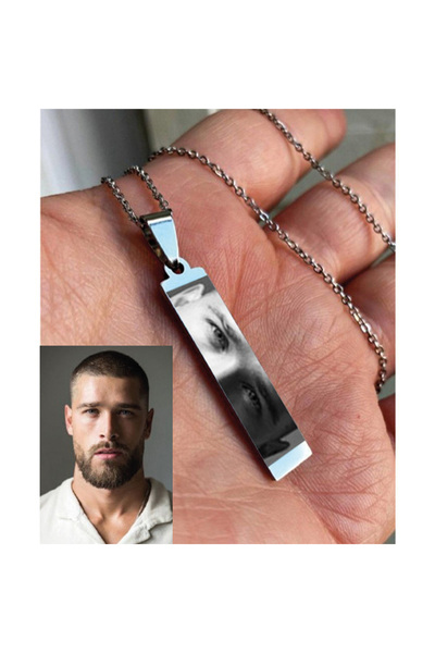 gastromarka Kişiye Özel Göz Portre Baskılı Çelik Kolye