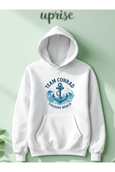 Vordevia Hanorac Team Conrad cu imprimeu din bumbac cu 3 fire O supradimensionat