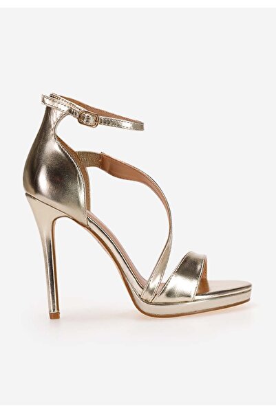 B T Shoes Zlaté sandály na vysokém podpatku Ribera