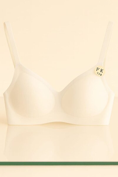 F.K Екрю Лазерний виріз Без балеток Без підкладки Без швів Розкішний жіночий бюстгальтер – Не залишає слідів і зручний