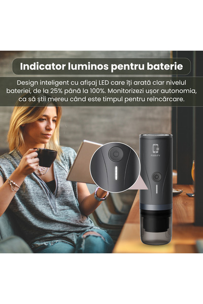 FAMIFY 3-in-1 Portable Espresso Maker, 20 Bar, 7500mAh, Multi-Capsule & Ground Coffee, USB/Car, Black
