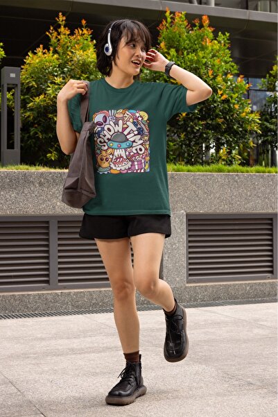 ArtYus تي شيرت نسائي/بناتي برقبة دائرية وأكمام قصيرة مع طباعة نقل الصور