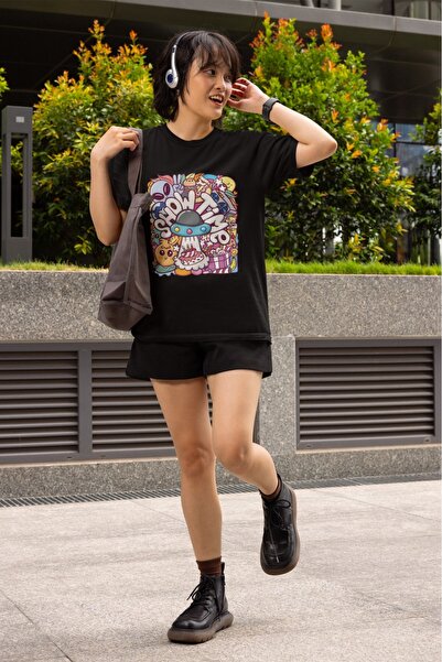 ArtYus تي شيرت نسائي/بناتي برقبة دائرية وأكمام قصيرة مع طباعة نقل الصور