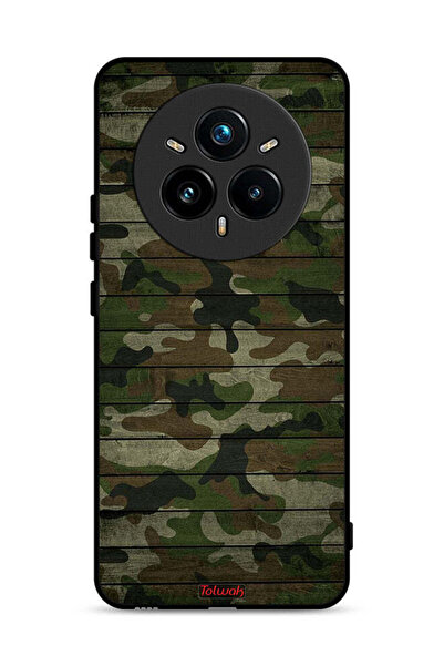 Tolwak غطاء حماية لهاتف Realme 14 Pro 5G بنمط خشبي مموه