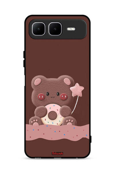 Tolwak غطاء حماية لهاتف Infinix Smart 10 Plus بتصميم دب الدونات