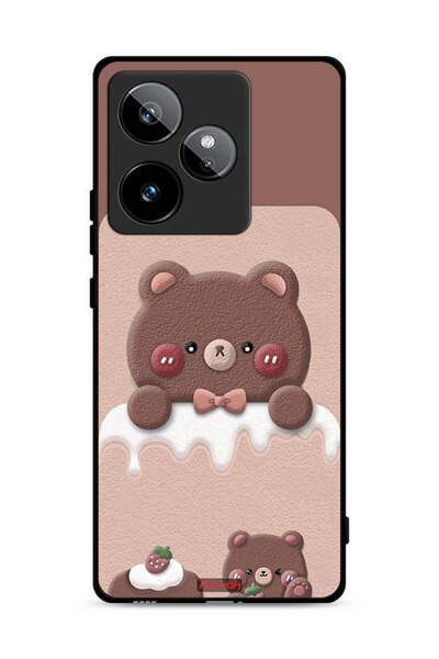 Tolwak غطاء حماية لهاتف Realme GT 7 5G بتصميم دب الفراولة