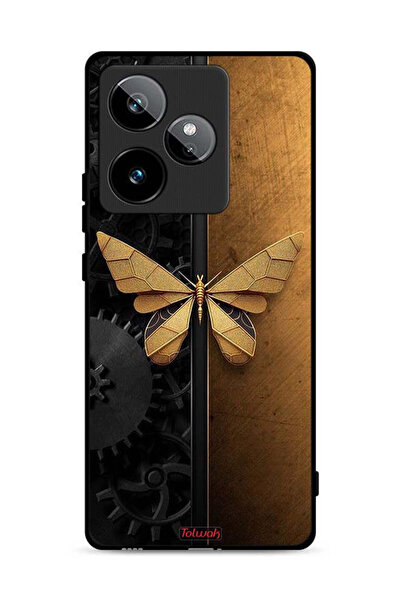Tolwak غطاء حماية لهاتف Realme GT 7T 5G بتصميم فراشة فولاذية