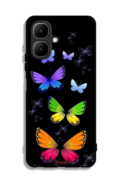 Tolwak غطاء حماية لهاتف إنفينيكس سمارت 10 بنقشة فراشات ملونة