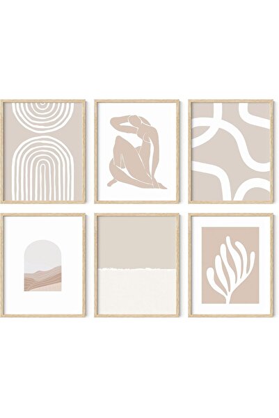 Today Idea مجموعة من 6 قطع فنية تجريدية من Today Idea - ديكور حائط بوهو شيك