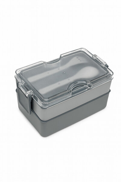 deycollect Portable Lunch Box Food Container - Leakproof, Multi-Layer Bento Box with Fork and Spoon Set
