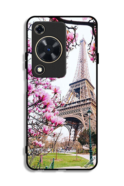 Covernex غطاء حماية لهاتف هواوي نوفا Y72S بطبعة زهور وبرج إيفل