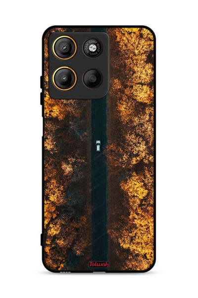 Tolwak غطاء حماية لهاتف موتورولا موتو جي 15 - طريق في أشجار الخريف