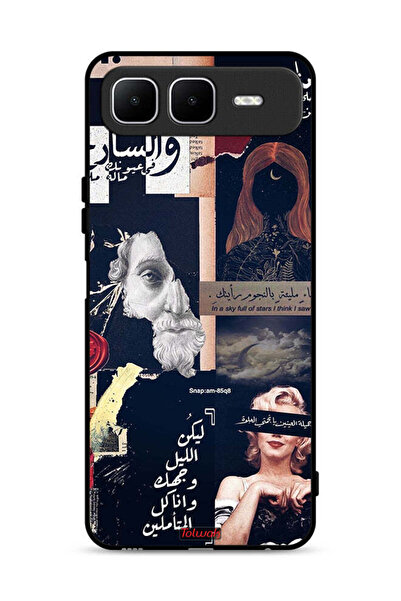 Tolwak غطاء حماية لهاتف إنفينيكس سمارت ١٠ بلس بعبارات عربية ووجوه مقطوعة