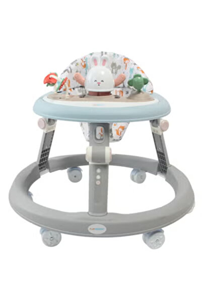Fun Moment Adjustable Height Foldable Baby Walker 6-18 Months Grey/Blue