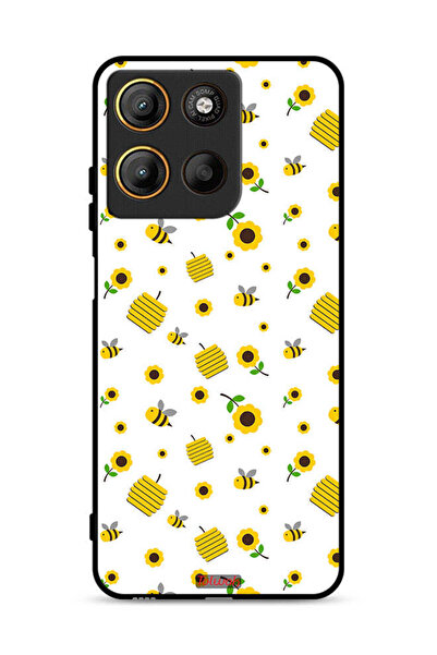 Tolwak غطاء حماية لهاتف موتورولا موتو جي 15 بنقشة عباد الشمس والنحل