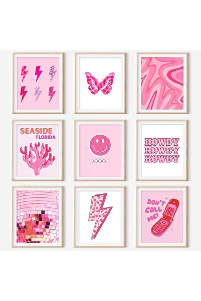 Today Idea مجموعة ديكور غرفة أنيقة من 9 قطع من توداي آيديا | ملصقات وردية أني...