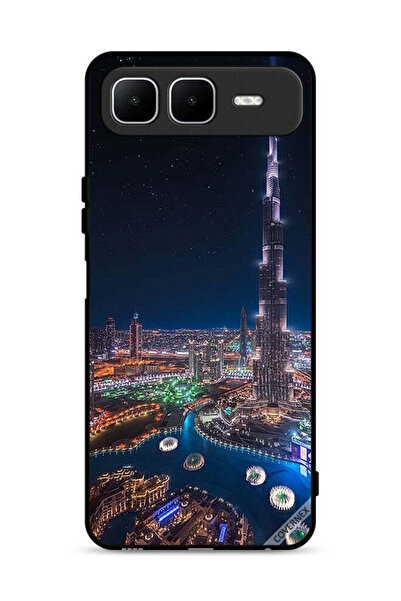 Covernex غطاء حماية لهاتف إنفينيكس سمارت 10 بلس - منظر ليلي لوسط المدينة