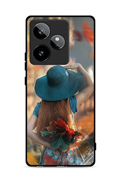 Covernex غطاء حماية لهاتف Realme GT 7T 5G بطبعة فتاة قبعة تخفي أوراق الحب