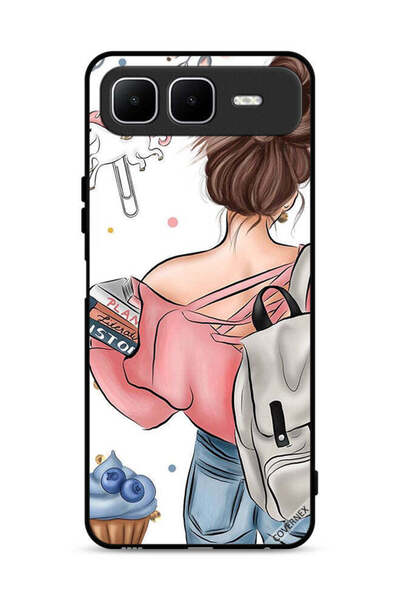 Covernex غطاء حماية لهاتف إنفينيكس سمارت ١٠ بلس بتصميم كتاب "يد فتاة"