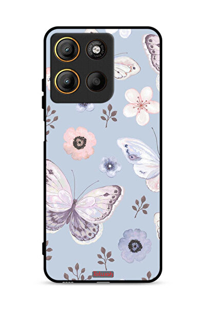 Tolwak غطاء حماية لهاتف موتورولا موتو جي 15 بنقشة فراشات وزهور