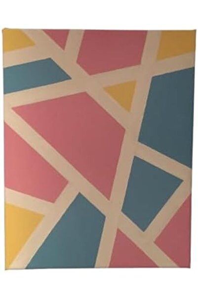 Today Idea لوحة فنية جدارية تجريدية هندسية متعددة الألوان على قماش - مؤطرة، 6...