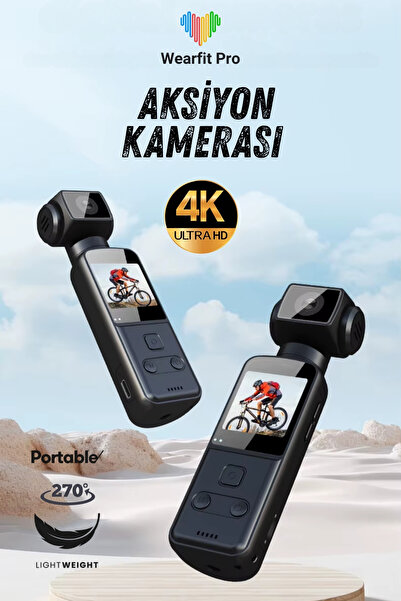 Wearfitpro 4K Yüksek Çözünürlük Aksiyon Kamerası Hareket Algılama Sabitleme Ö...