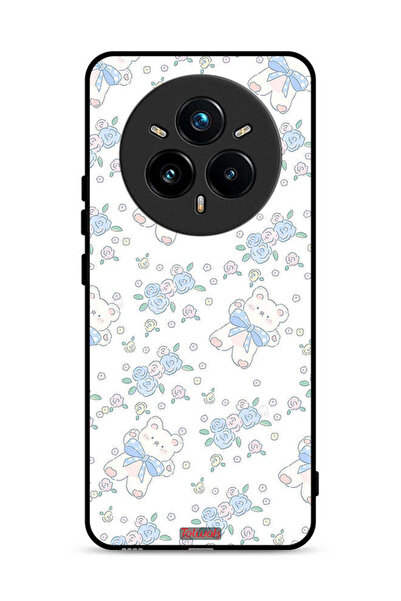 Tolwak غطاء حماية لهاتف Realme 14 Pro Plus 5G مع أيقونة دب تيدي لطيف وزهور