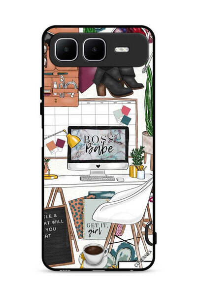 Covernex غطاء حماية لهاتف Infinix Smart 10 Plus بطبعة Boss Babe Art Clip