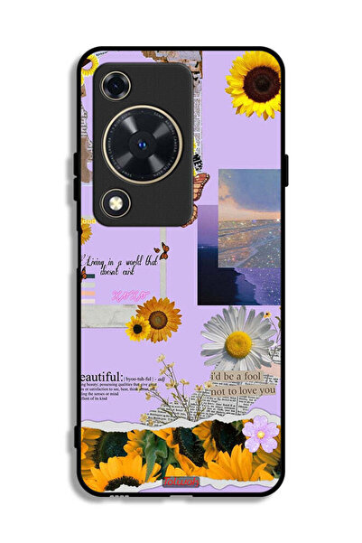 Tolwak Huawei Nova Y63 Protective Case Cover Beautiful Sunflower Stickers