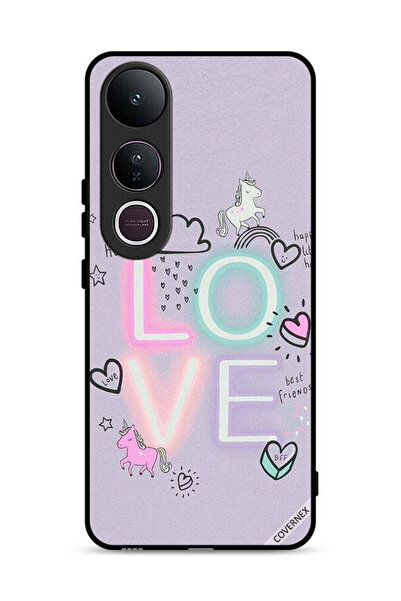 Covernex غطاء حماية فيفو V50 لايت بتصميم قلب الحب وحيد القرن