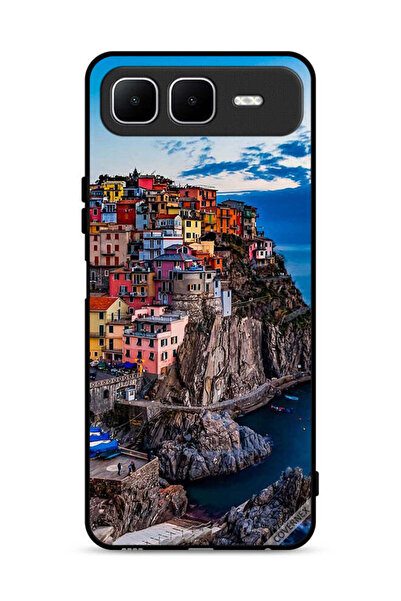 Covernex غطاء حماية لهاتف إنفينيكس سمارت 10 بلس - منازل ملونة على البحر