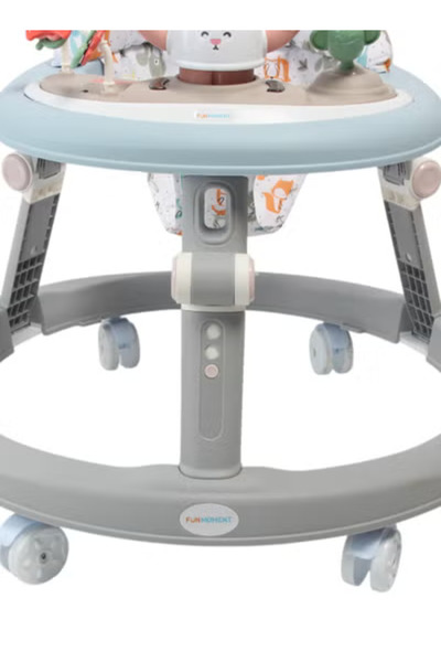 Fun Moment Adjustable Height Foldable Baby Walker 6-18 Months Grey/Blue