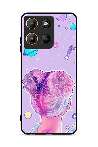 Covernex Motorola Moto G15 Protective Case Cover Girl And Space Stars Art