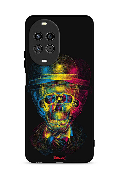 Tolwak غطاء حماية لهاتف هواوي نوفا 14 برو 5G بتصميم جمجمة وقبعة ملونة وفن خيالي