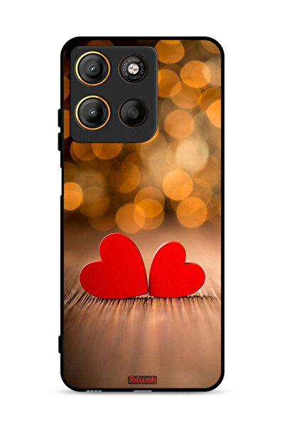 Tolwak غطاء حماية لهاتف موتورولا موتو جي 15 بتصميم قلبين جميلين