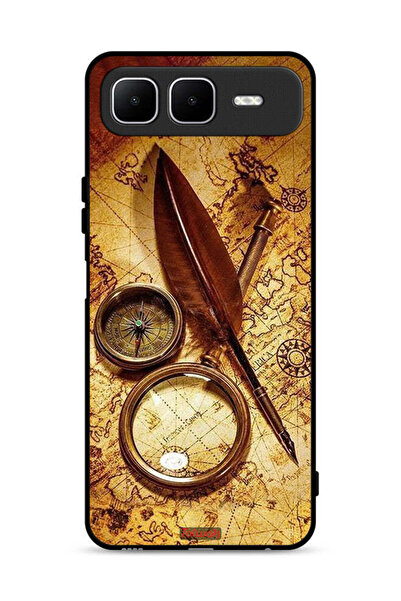 Tolwak غطاء حماية لهاتف Infinix Smart 10 Plus بتصميم بوصلة عتيقة