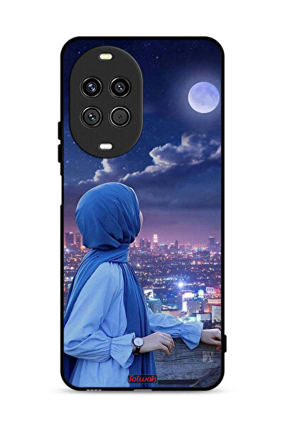 Tolwak غطاء حماية لهاتف هواوي نوفا 14 برو 5G، صورة فتاة محجبة تنظر إلى القمر
