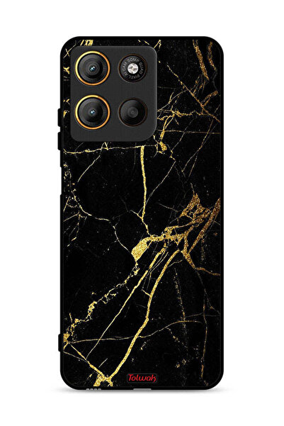 Tolwak غطاء حماية لهاتف موتورولا موتو جي 15 - رخامي متصدع