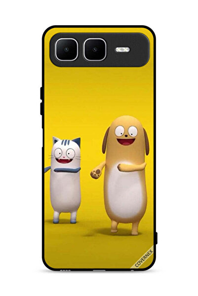 Covernex غطاء حماية لهاتف Infinix Smart 10 Plus بتصميم قصة قطة وكلب