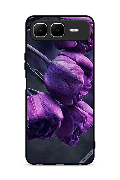 Covernex غطاء حماية لهاتف إنفينيكس سمارت 10 بلس - زهور داكنة