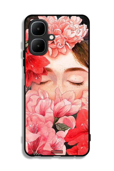 Tolwak غطاء حماية من إنفينيكس سمارت ١٠ بتصميم وجه فتاة مختبئة بين الزهور